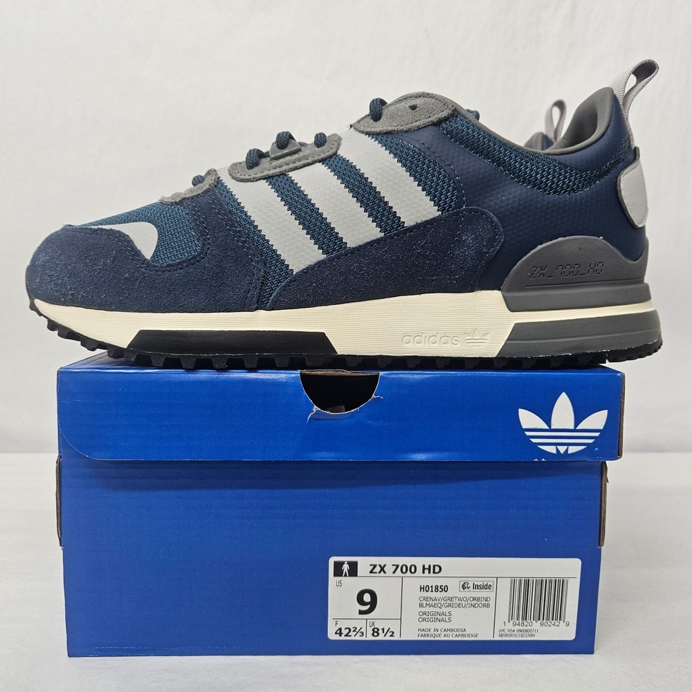 Adidas ZX 700 HD Retro Sneakers H01850 Crew Navy Grey Blue Men's Size 9